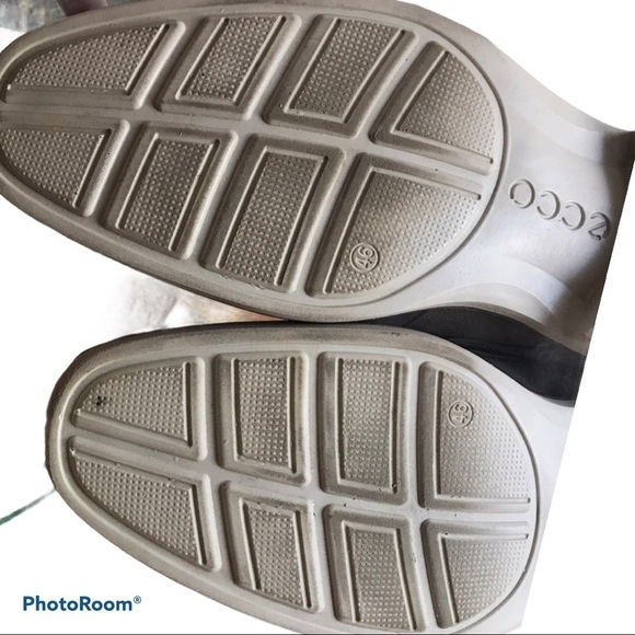 ECCO Oxford Tan Gray Mens Shoe Size 12-12.5 Extra Wide - Picture 6 of 9